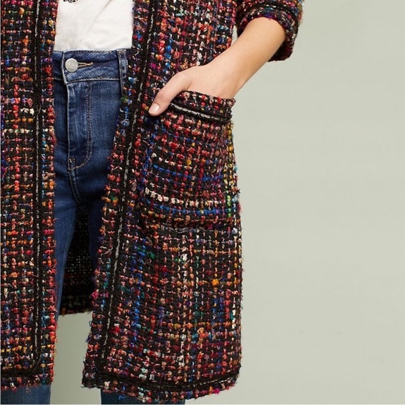 Anthropologie Ett Twa Multicolor Tweed Women's Coat Size XS - Picture 5 of 16